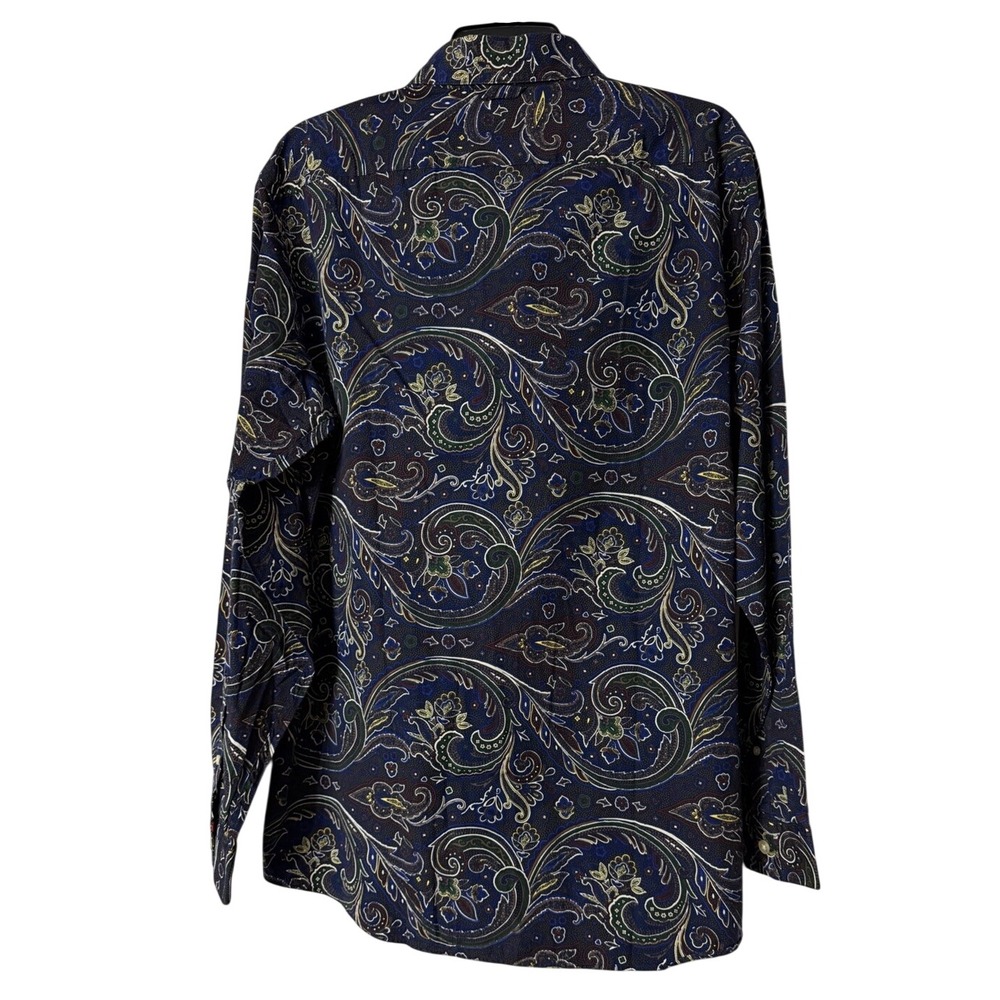 NWT Cremieux Mens Long Sleeve Button Down Paisley Cotton Shirt Size Large - Picture 12 of 16